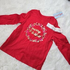 🎄 Merry & Bright girls Christmas holiday shirt nwt